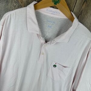 B. Draddy Polo Shirt Merion Golf Club Pink Striped Pima Cotton Mens XXL